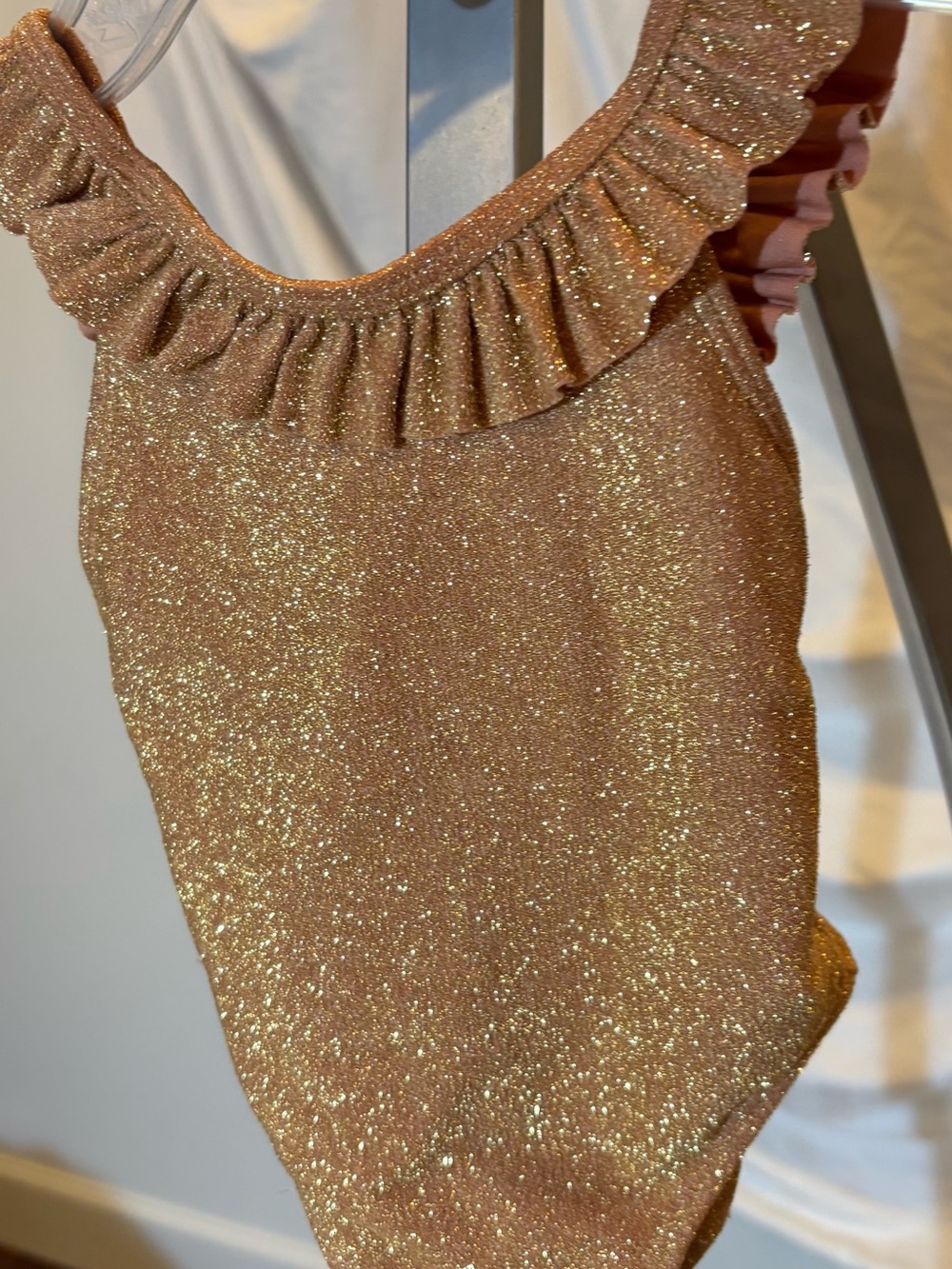 Rylee + Cru Girls Shimmery Copper Gold One-Piece Swimsuit 3-6 mo